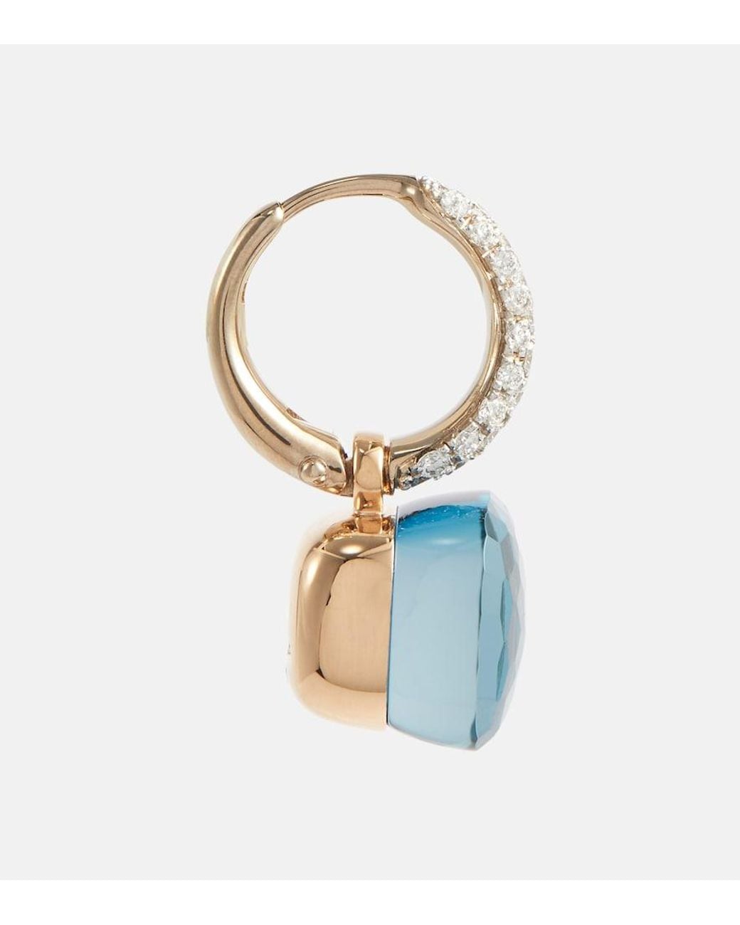 Pomellato Blue Nudo Classic 18Kt Earrings With Topaz And Diamonds