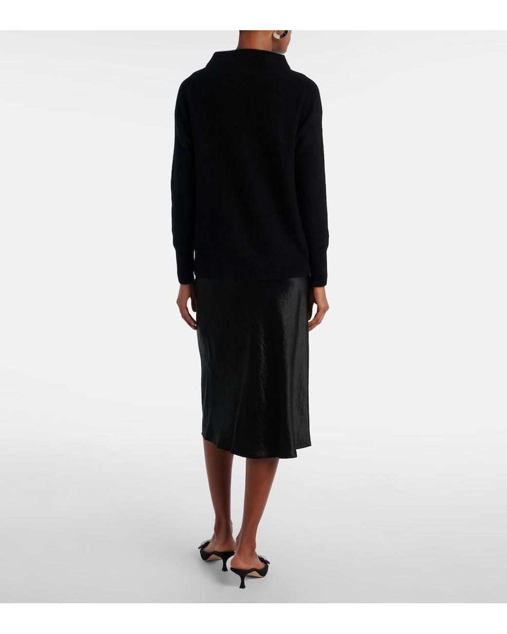 Vince Black Midirock aus Satin