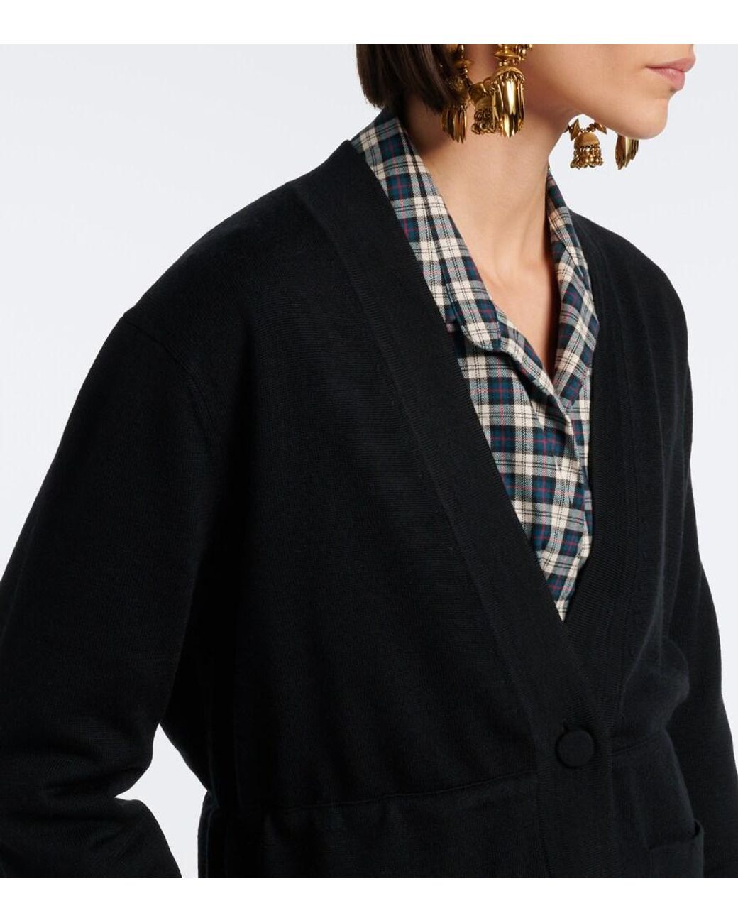 Dries Van Noten Black Wool Cardigan