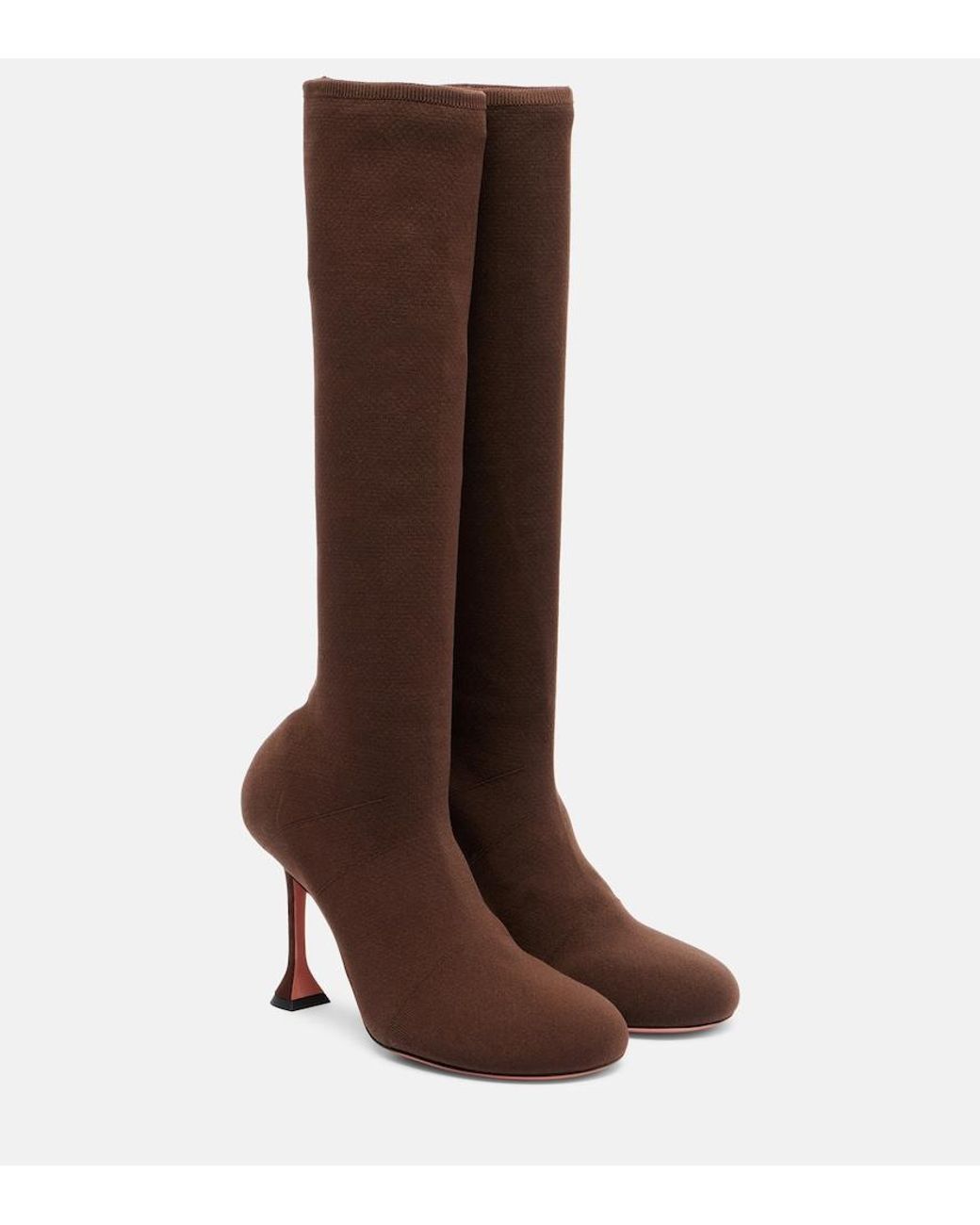 AMINA MUADDI Brown Veneda 95 Sock Boots