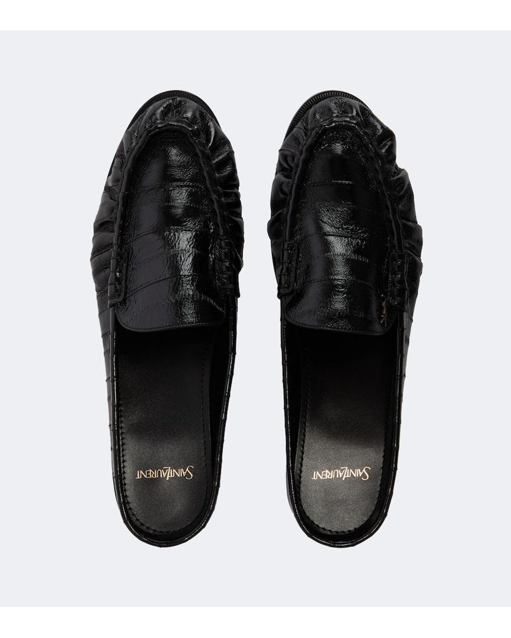 Saint Laurent Black Le Loafer Eel Leather Mules for men