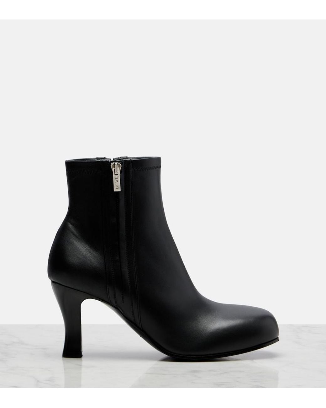 Loewe Black Bobine 90 Leather Ankle Boots