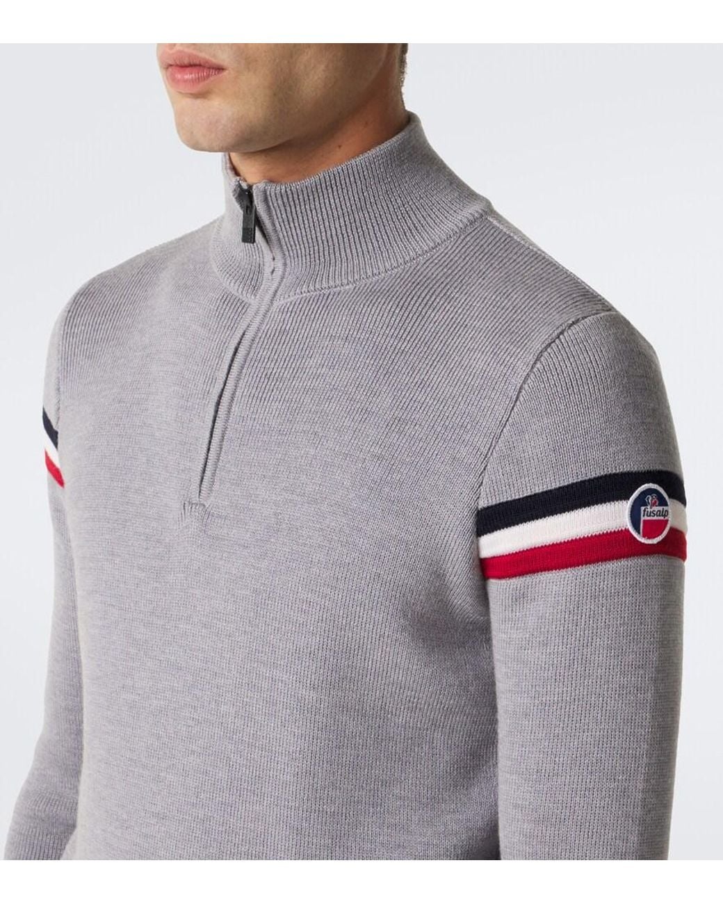 Fusalp Gray Wengen Wool Half-Zip Sweater for men