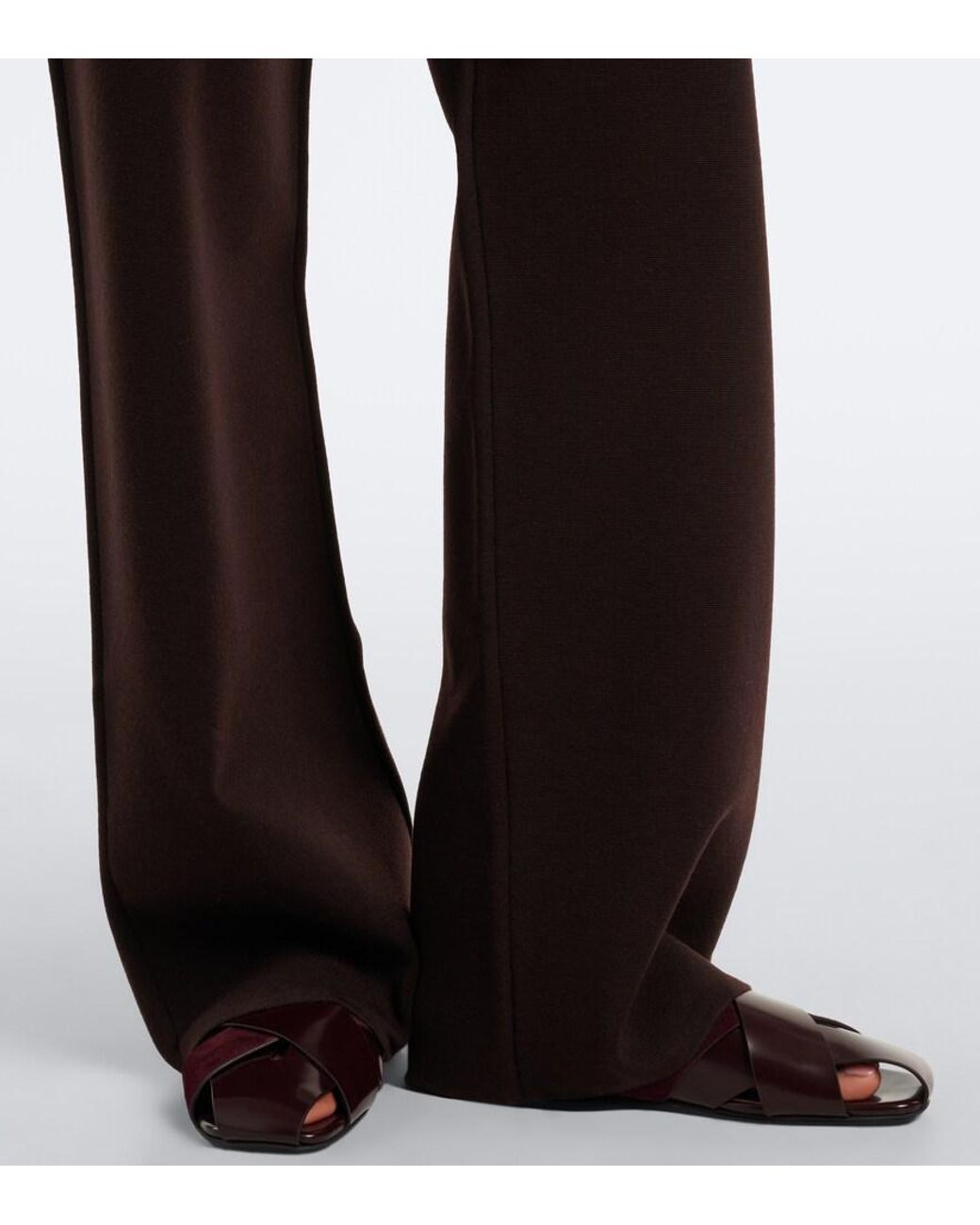 Max Mara Black Knitted Wool-Blend Wide-Leg Pants