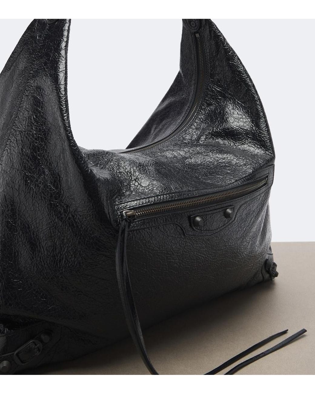 Balenciaga Black Le City Large Leather Shoulder Bag