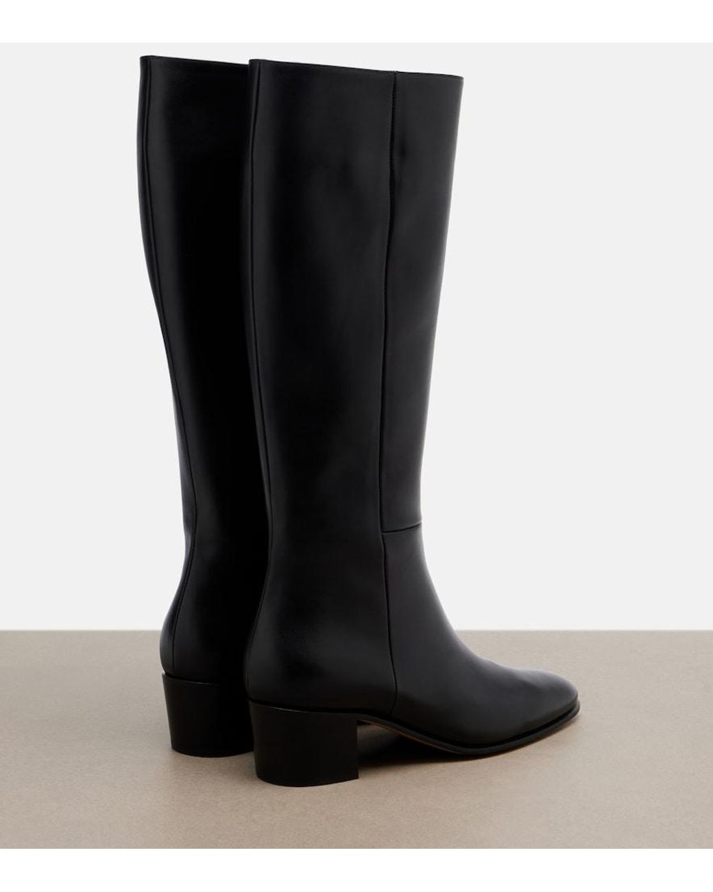 Gianvito Rossi Black Spencer Knee-High Leather Boots