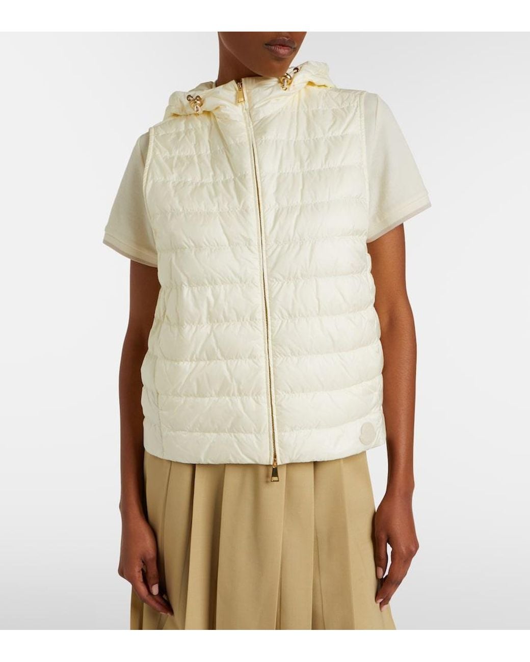 Moncler Natural Hylesine Wool And Cotton-Blend Down Jacket
