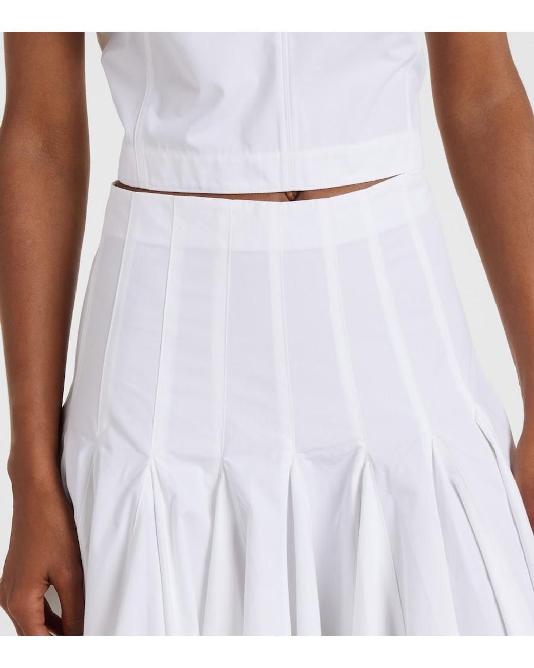 Jacquemus White Cotton Jersey Midi Skirt