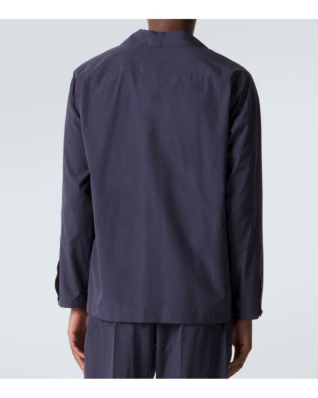 Umit Benan Blue Havana Cotton And Silk Shirt for men