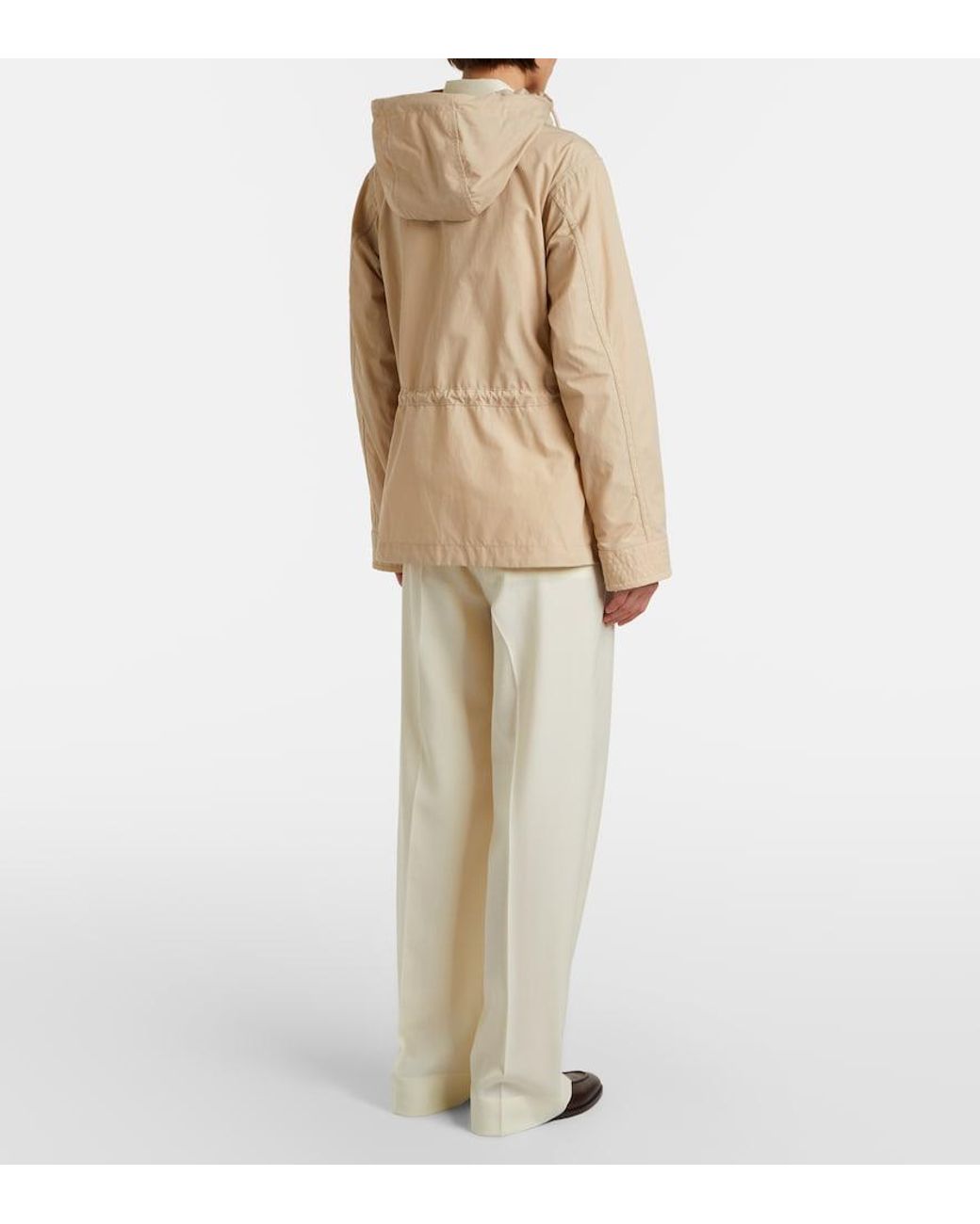 Moncler White Pleated Virgin Wool Straight Pants