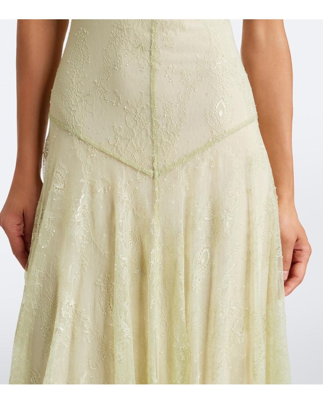 De La Vali White Palomina Halterneck Lace Maxi Dress