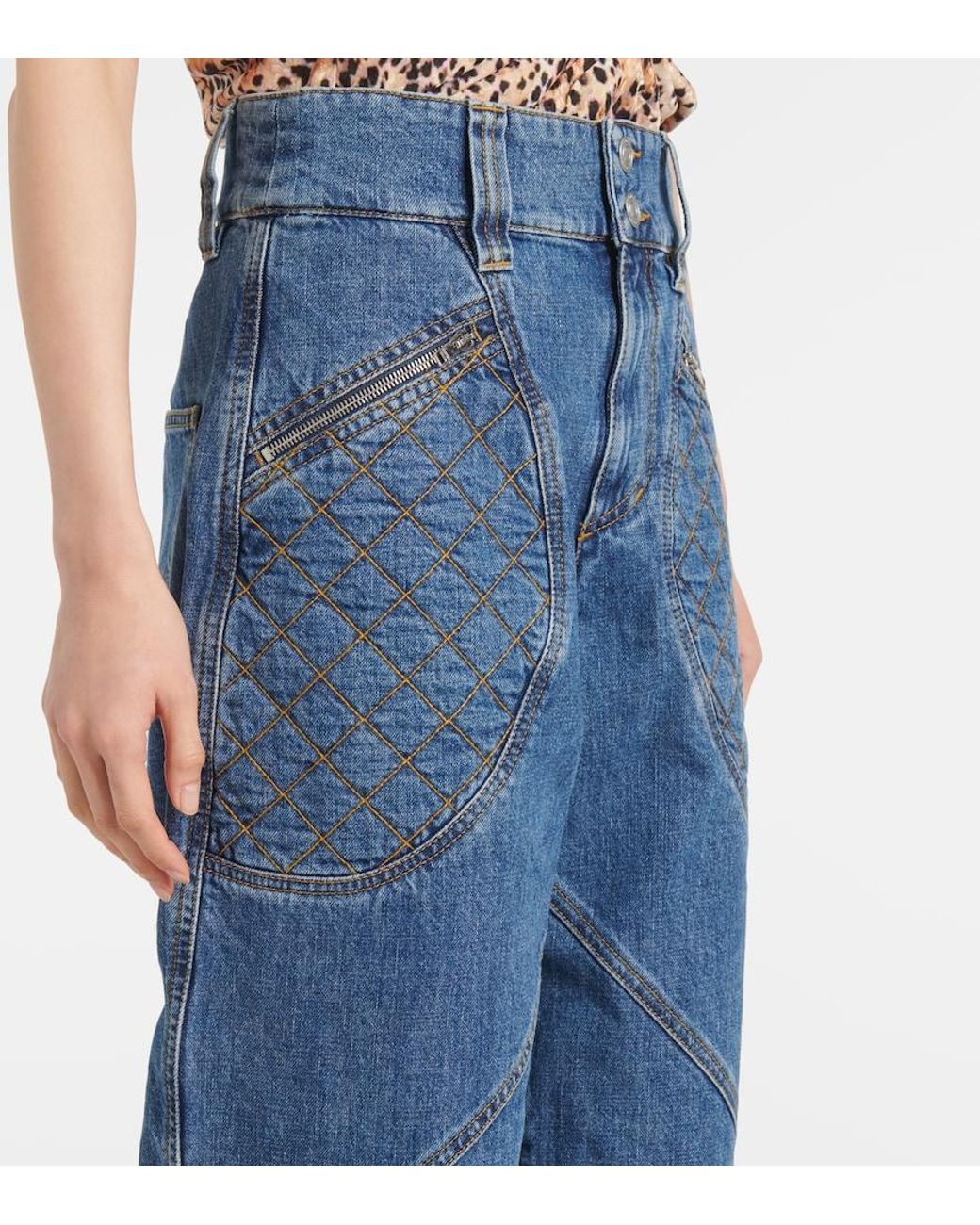 Isabel Marant Blue Catarina Quilted Jeans