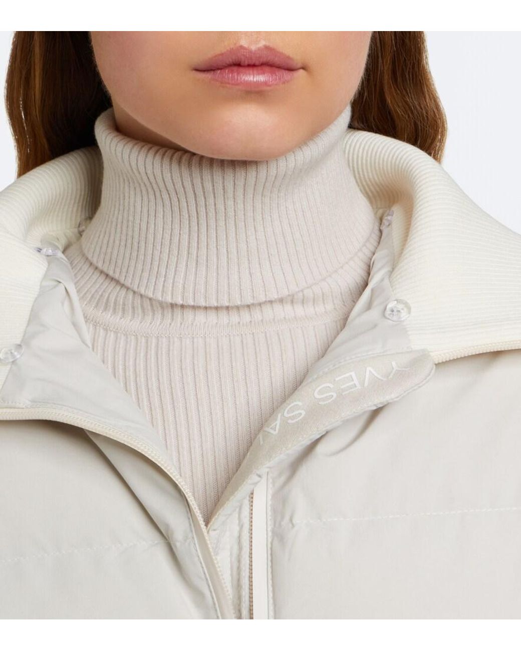 Yves Salomon Natural Belted Shearling-Trimmed Down Ski Jacket