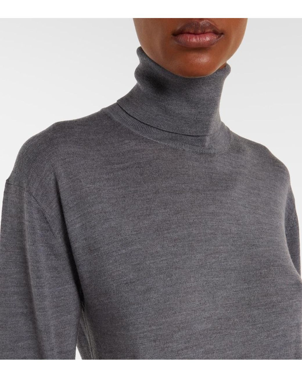Totême Gray Wool And Silk Sweater Dress