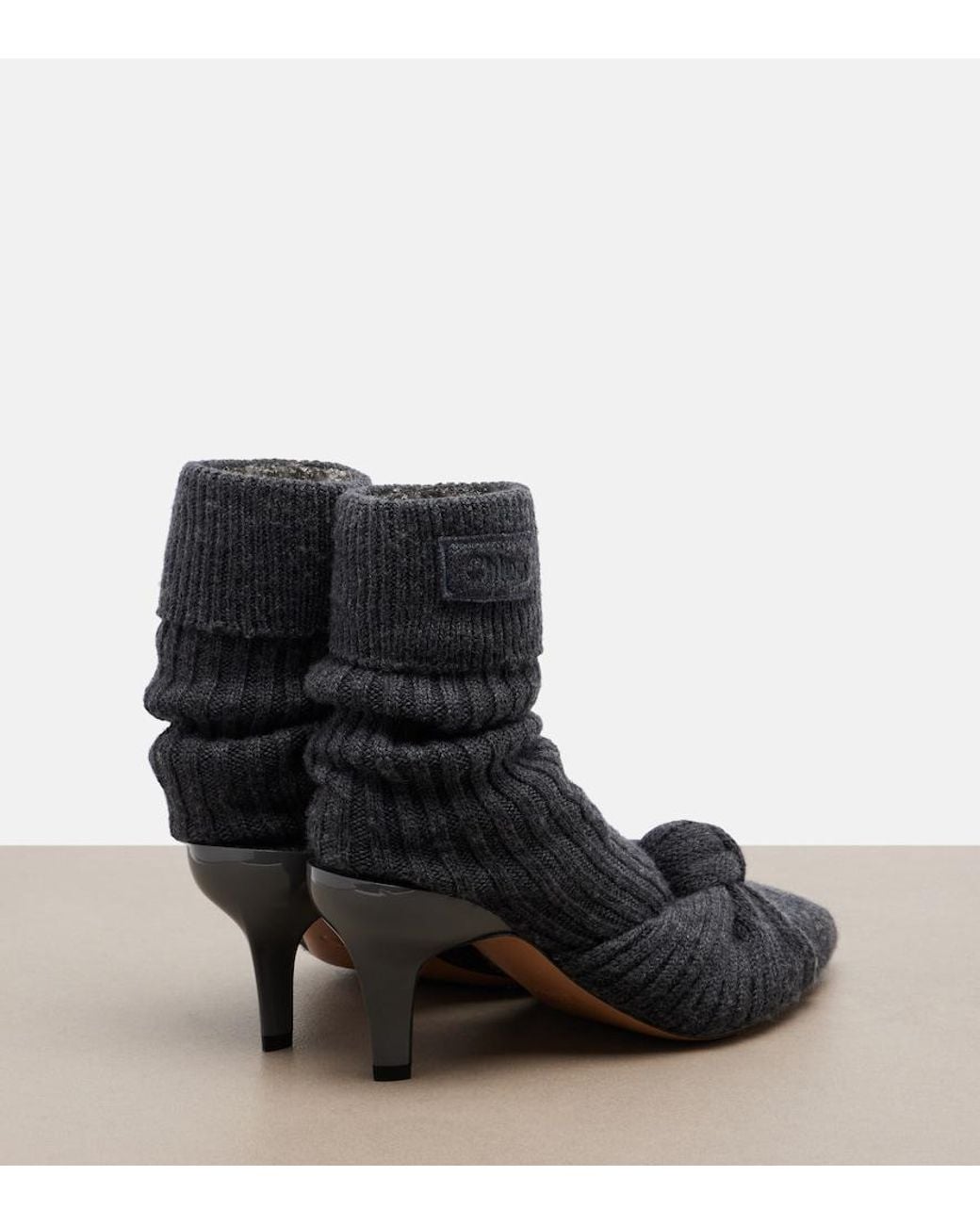 Chloé Black Ribbed-Knit Sock Boots