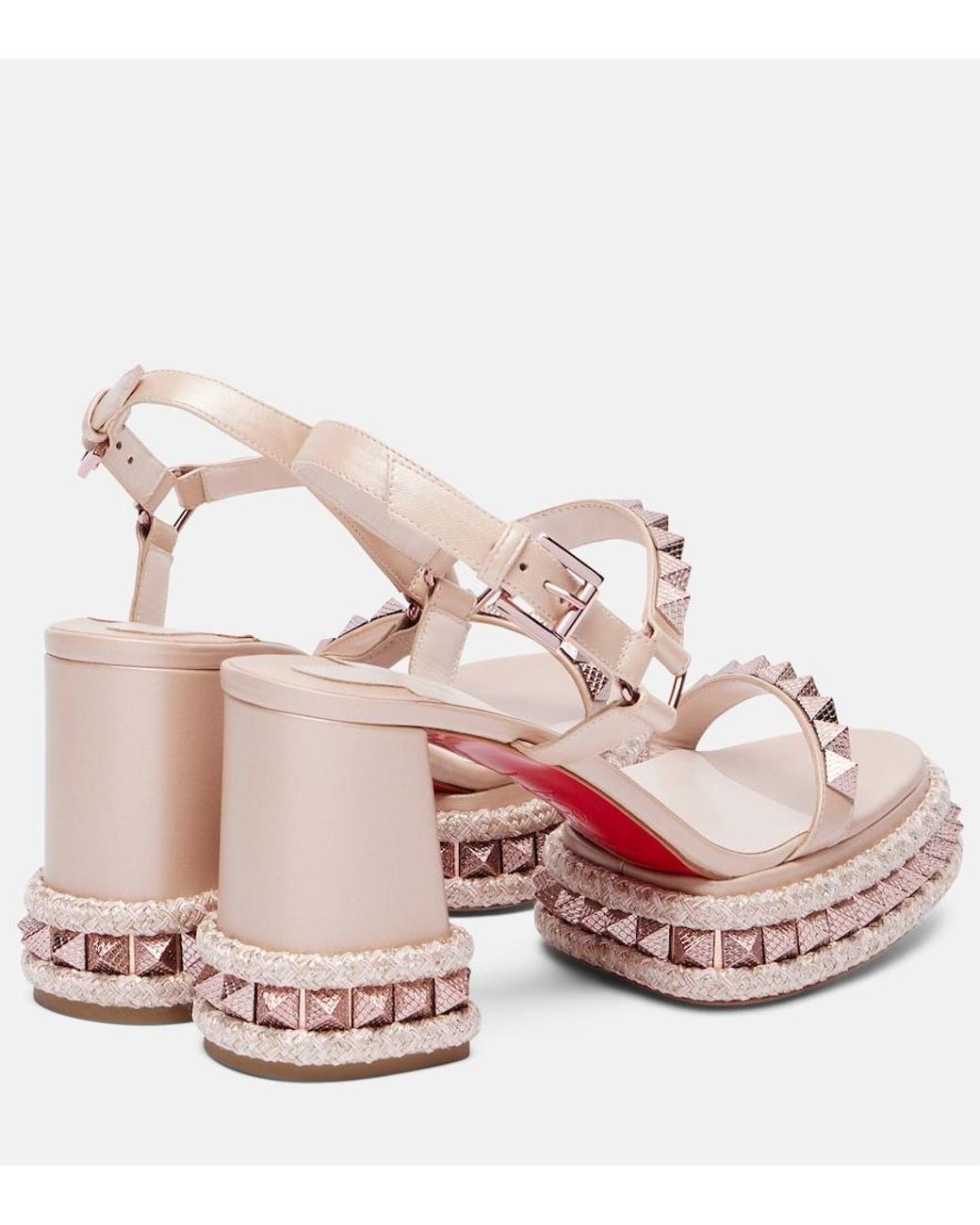 Christian Louboutin Pink Superaclou 85 Leather Platform Sandals