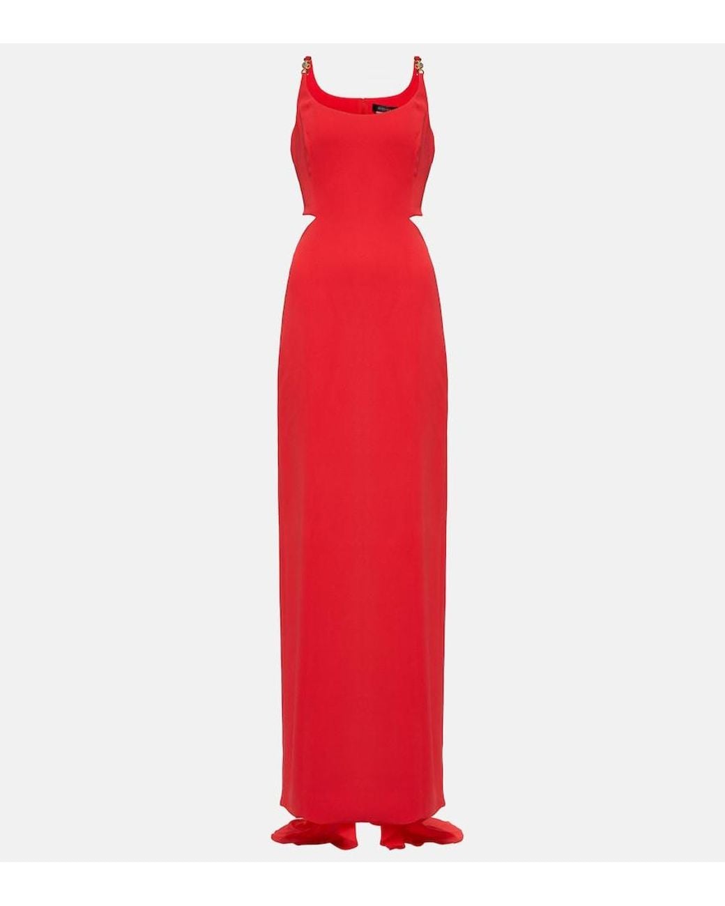Versace Red Medusa 95' Cutout Silk Gown