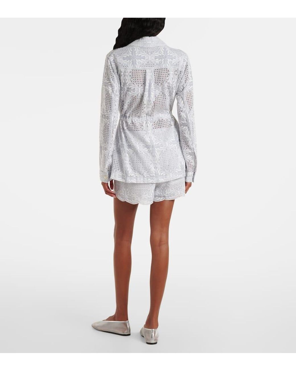 Veronica Beard Gray Kiki Eyelet Jacket