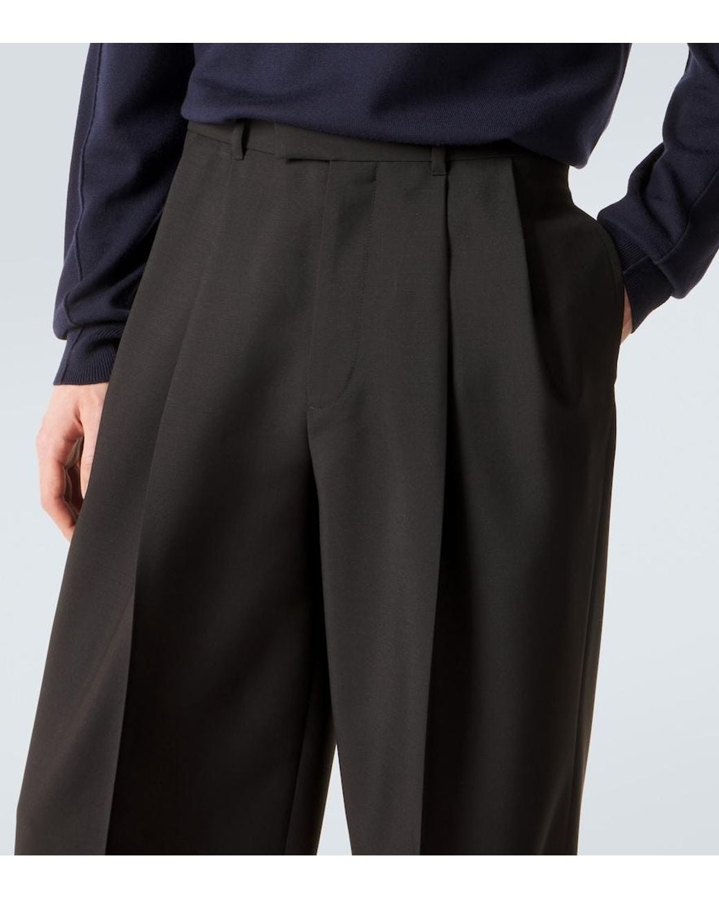 Givenchy Black Wool And Mohair Straight Pants for men