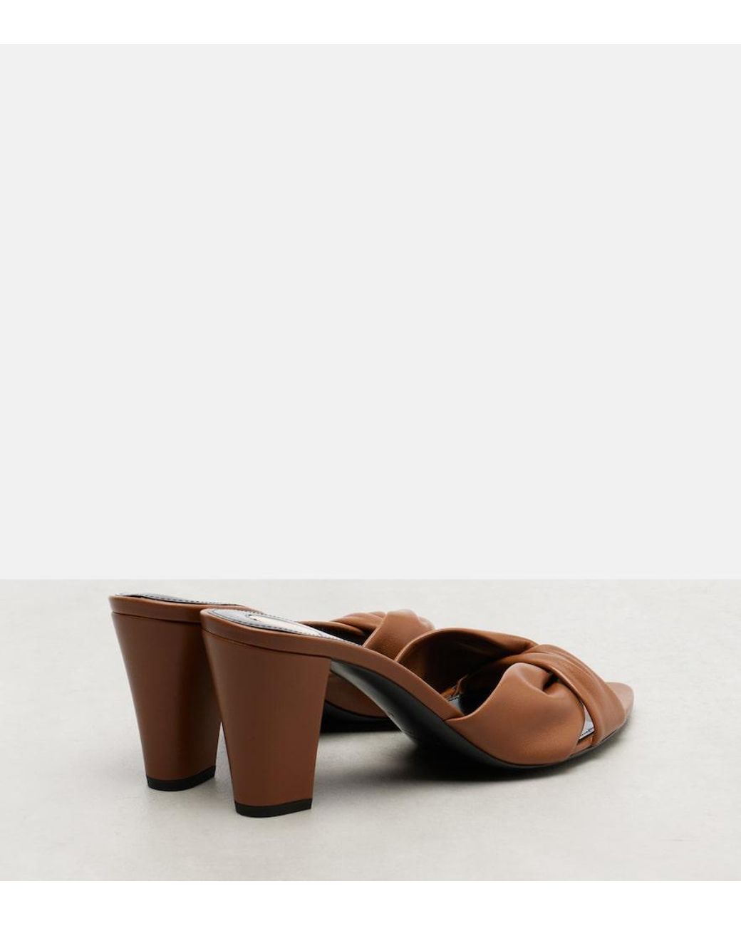 Saint Laurent Brown Franciane 75 Leather Mules