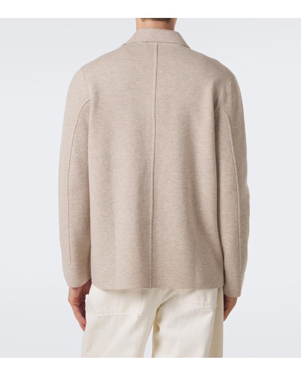 Allude Natural Knitted Wool And Cashmere Cardigan for men