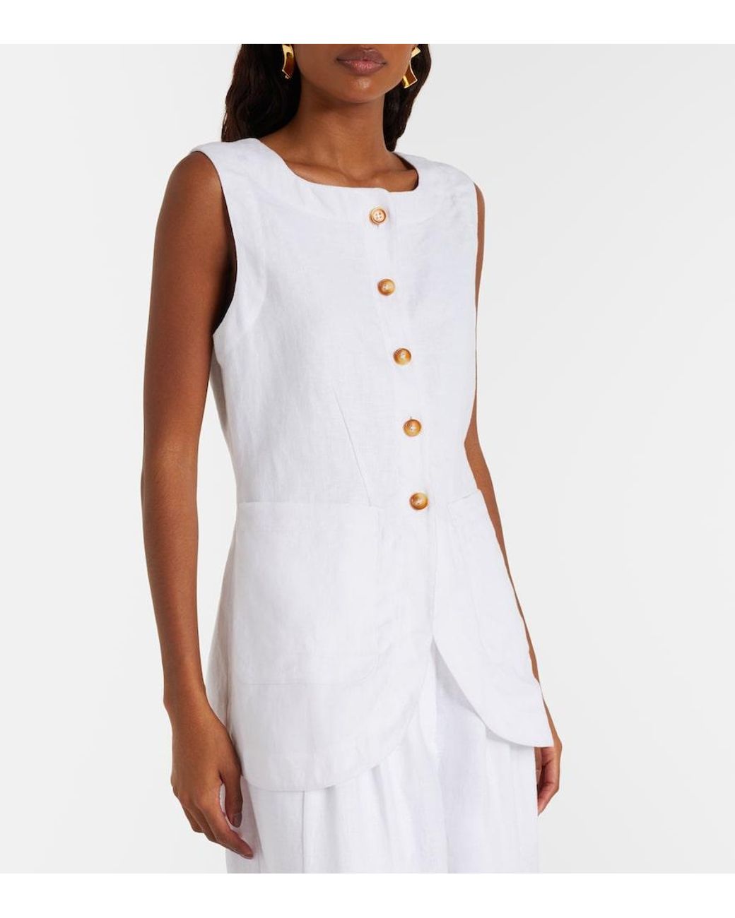 Posse White Emma Linen Vest