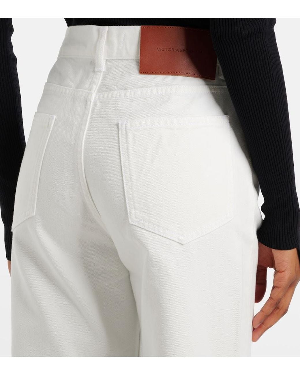 Victoria Beckham White Straight Jeans