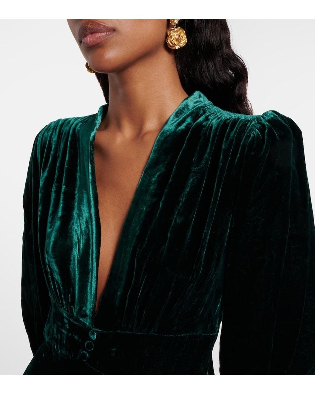 Rixo Black Emory Velvet Gown