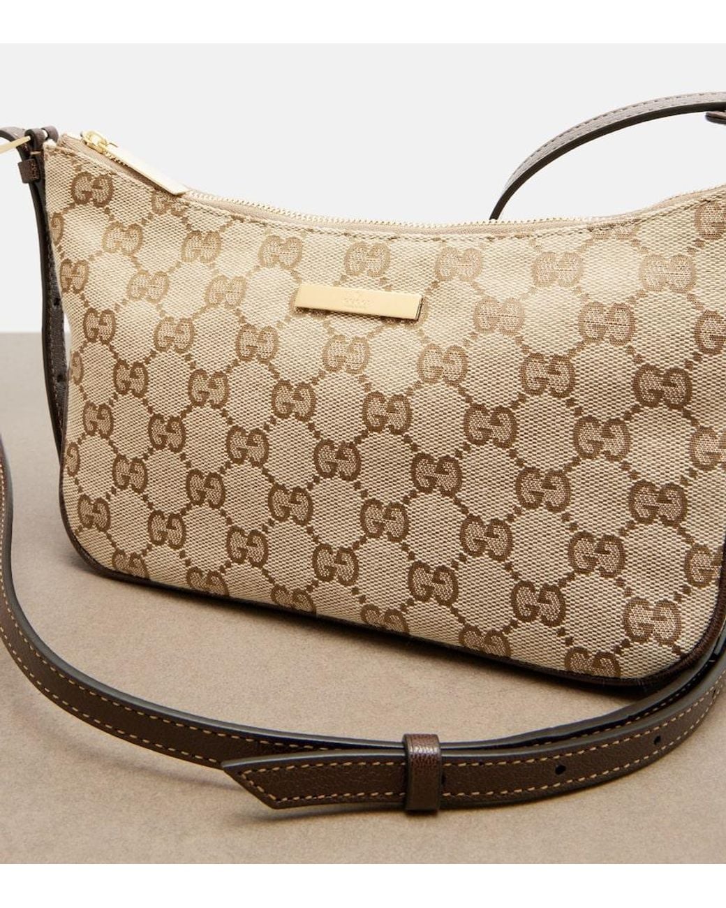 Gucci Brown Lady Lunetta Small Gg Canvas Shoulder Bag