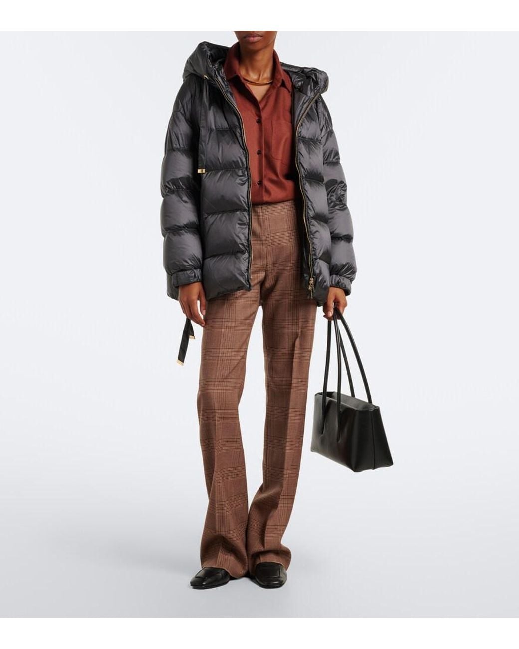 Max Mara Black Hooded Down Jacket