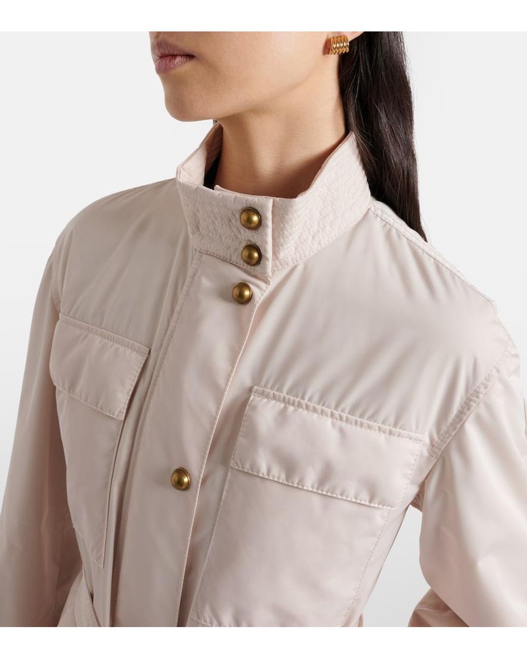 Moncler Natural Maitake Leather-Trimmed Jacket