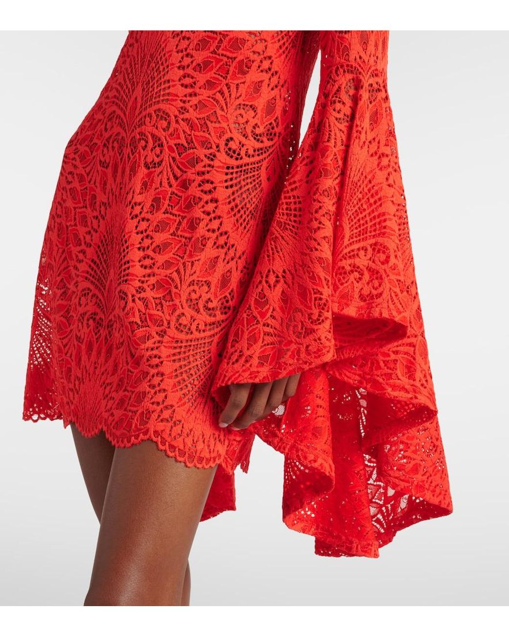 Alexandra Miro Red Kara Lace Beach Dress
