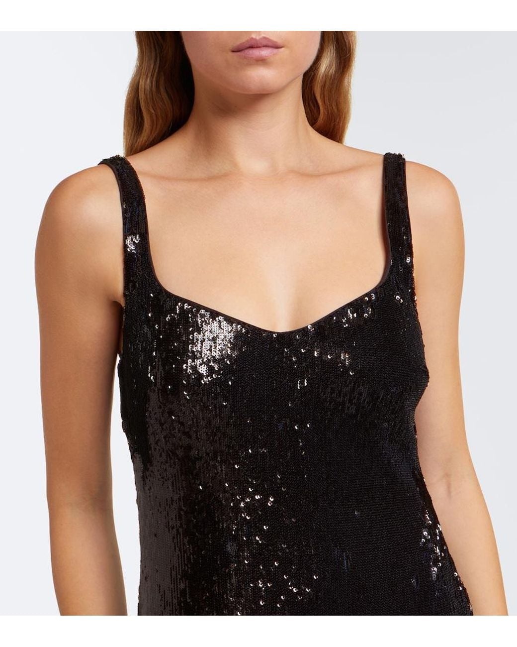 Balmain Black Sequined Gown