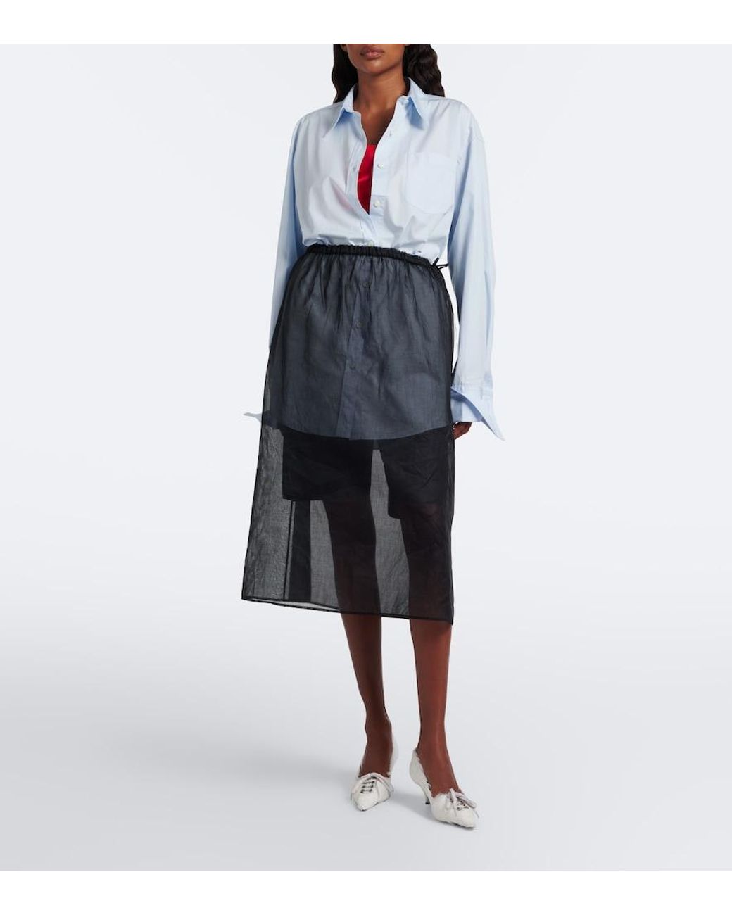Prada Red Silk Duchesse Crop Top