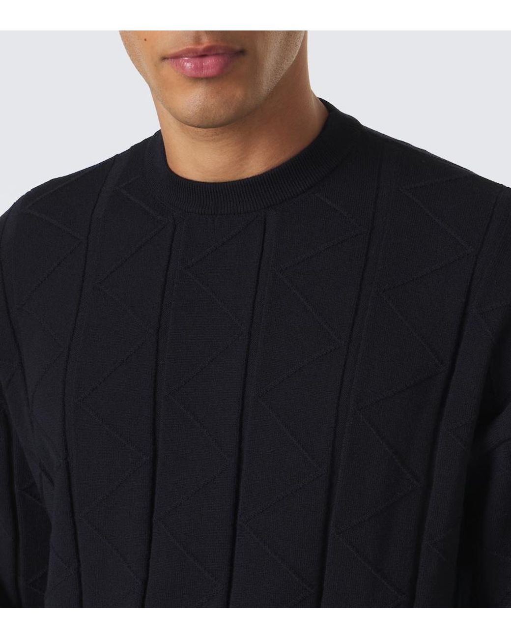 Giorgio Armani Blue Wool-Blend Sweater for men