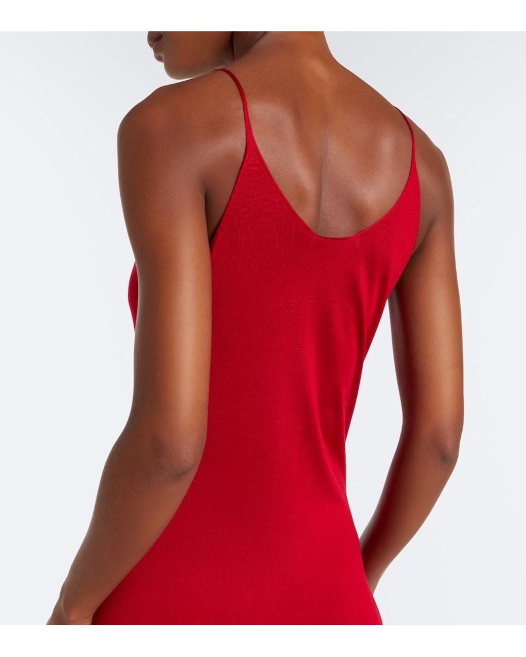 Fendi Red Silk Maxi Dress