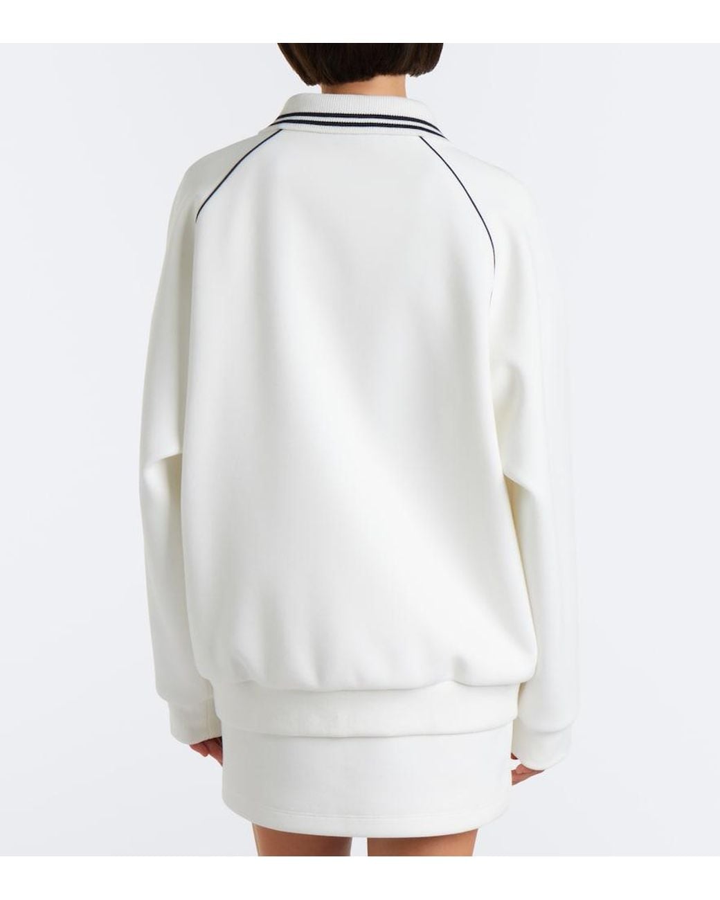 Miu Miu White Cotton Pique Blouson Jacket