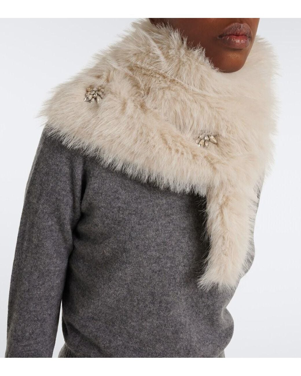 Bufanda Con Cristales Simone Rocha de color White