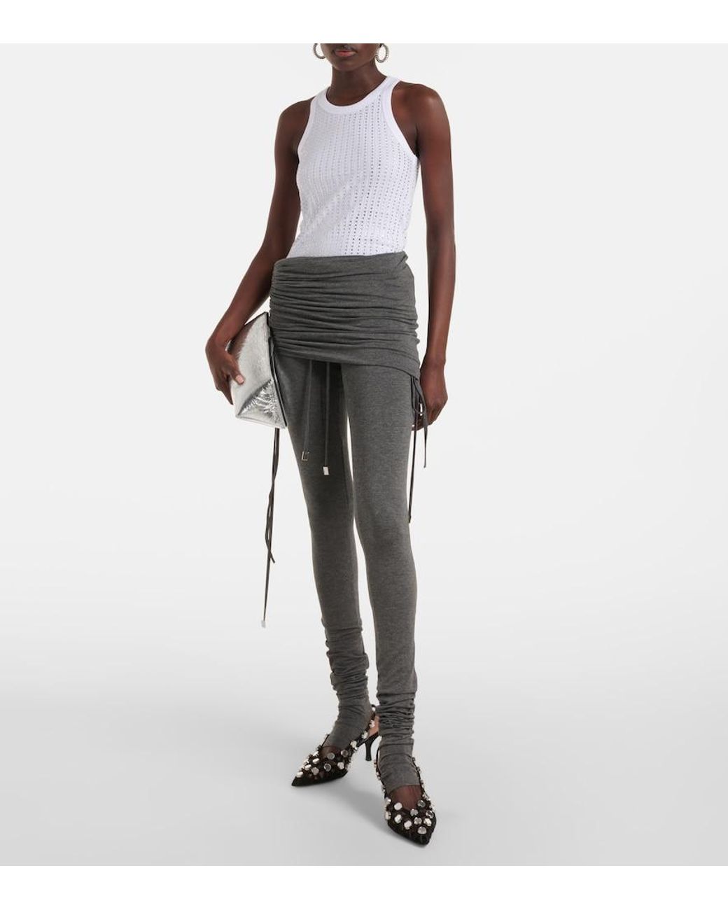The Attico Gray Jersey Jumpsuit