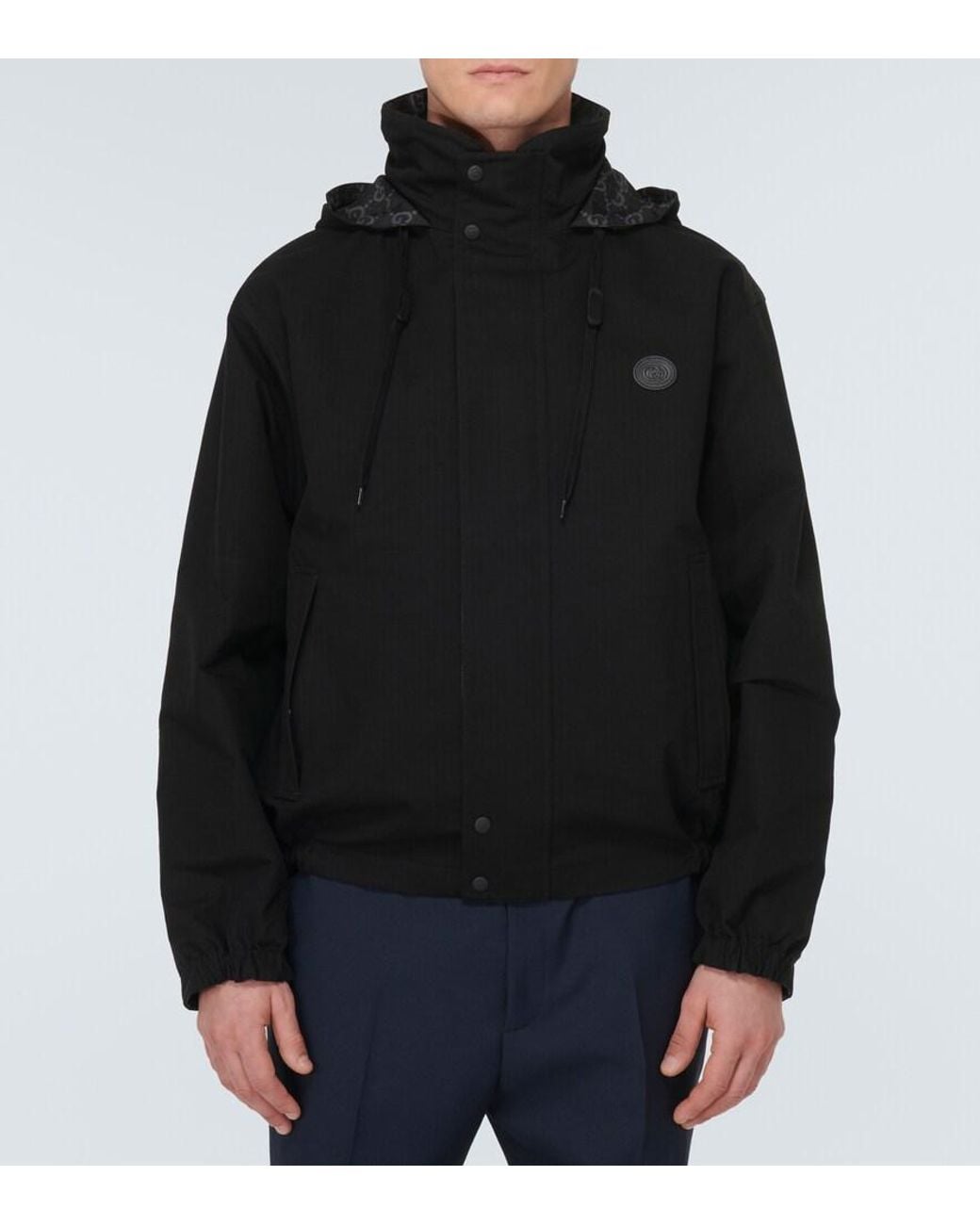 Gucci Black Interlocking Logo Ripstop Jacket for men