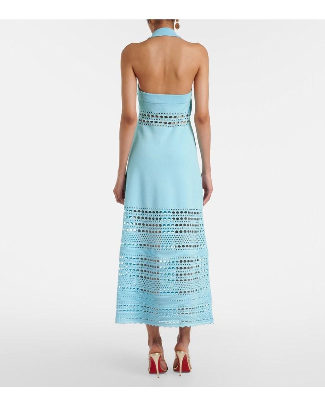 Jonathan Simkhai Blue Blayne Open-Knit Midi Dress