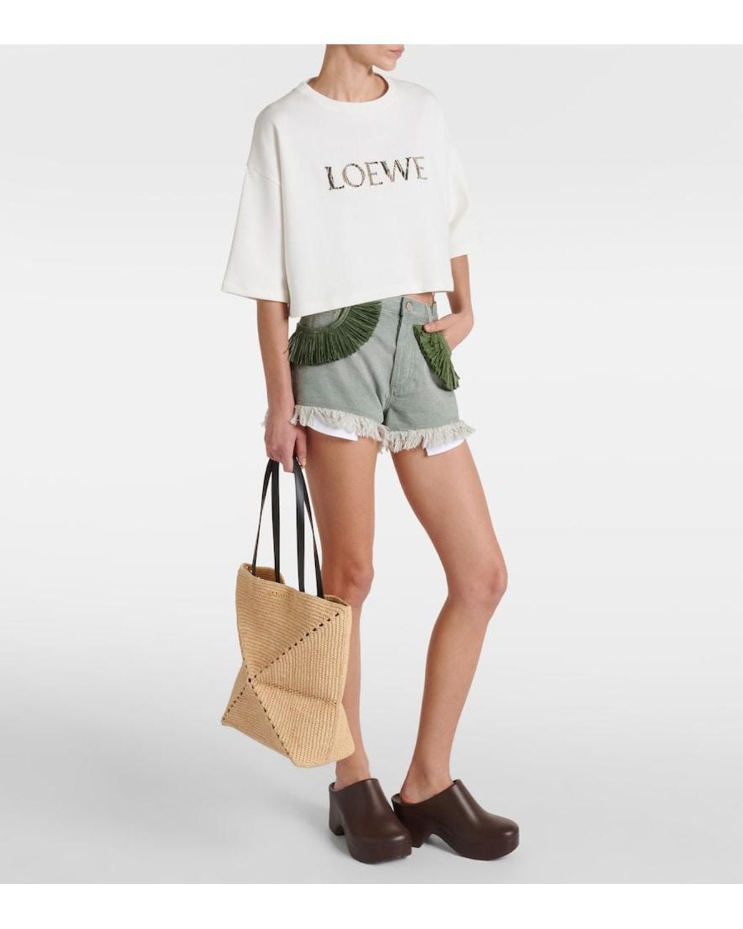 Loewe Natural Paula's Ibiza Puzzle Fold Medium Tote Bag