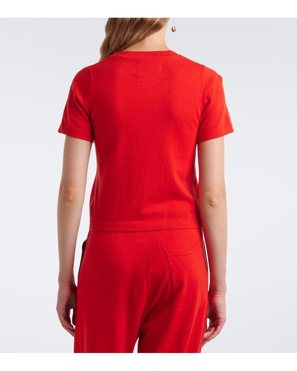 Extreme Cashmere Red N°267 Tina Cotton And Cashmere T-Shirt