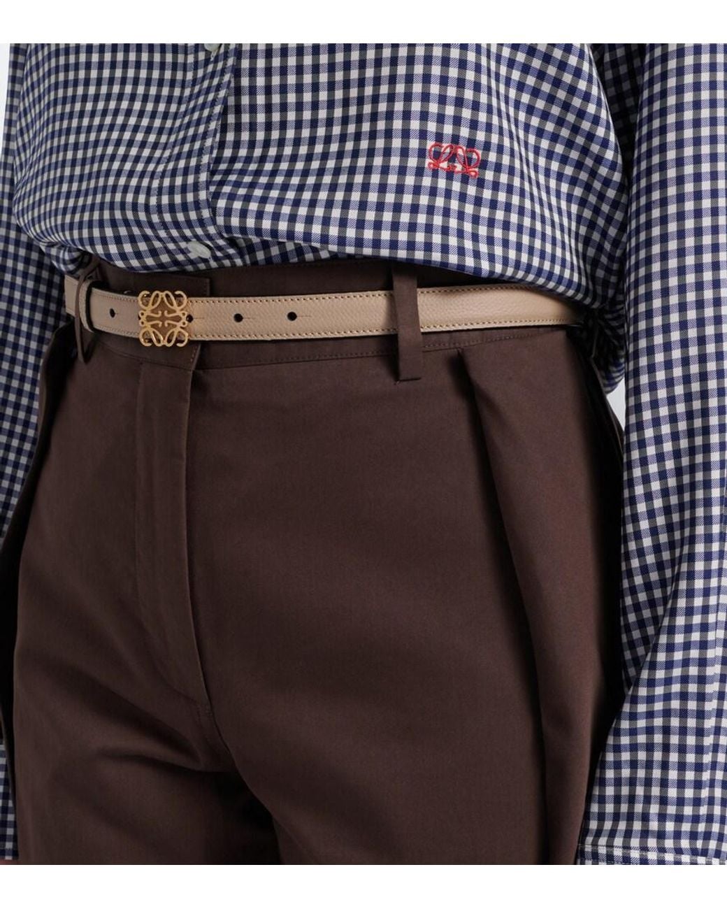 Loewe Brown Anagram Leather Belt