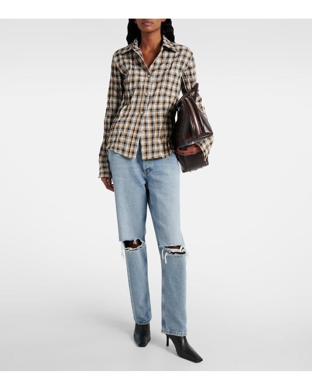 Agolde Blue '90S Mid-Rise Straight Jeans