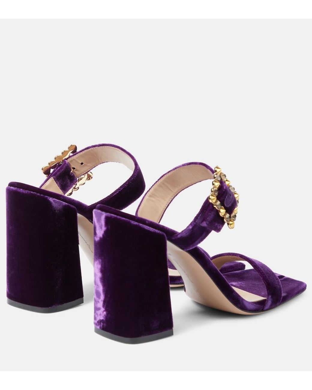 Gianvito Rossi Purple Wondy Embellished Velvet Mules