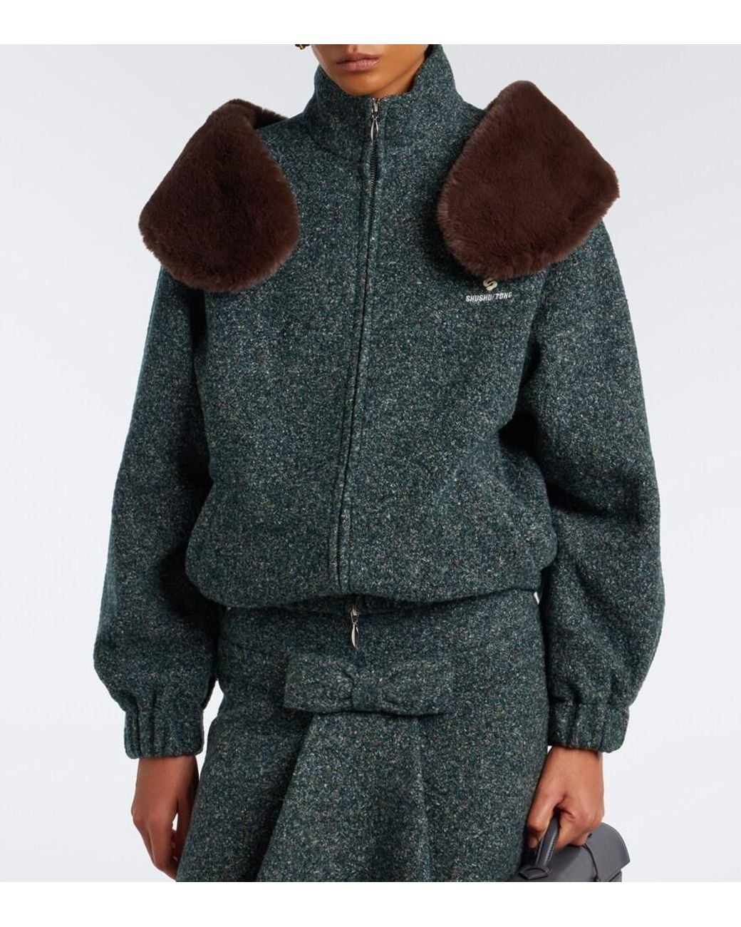 ShuShu/Tong Green Zip-Up Jacket