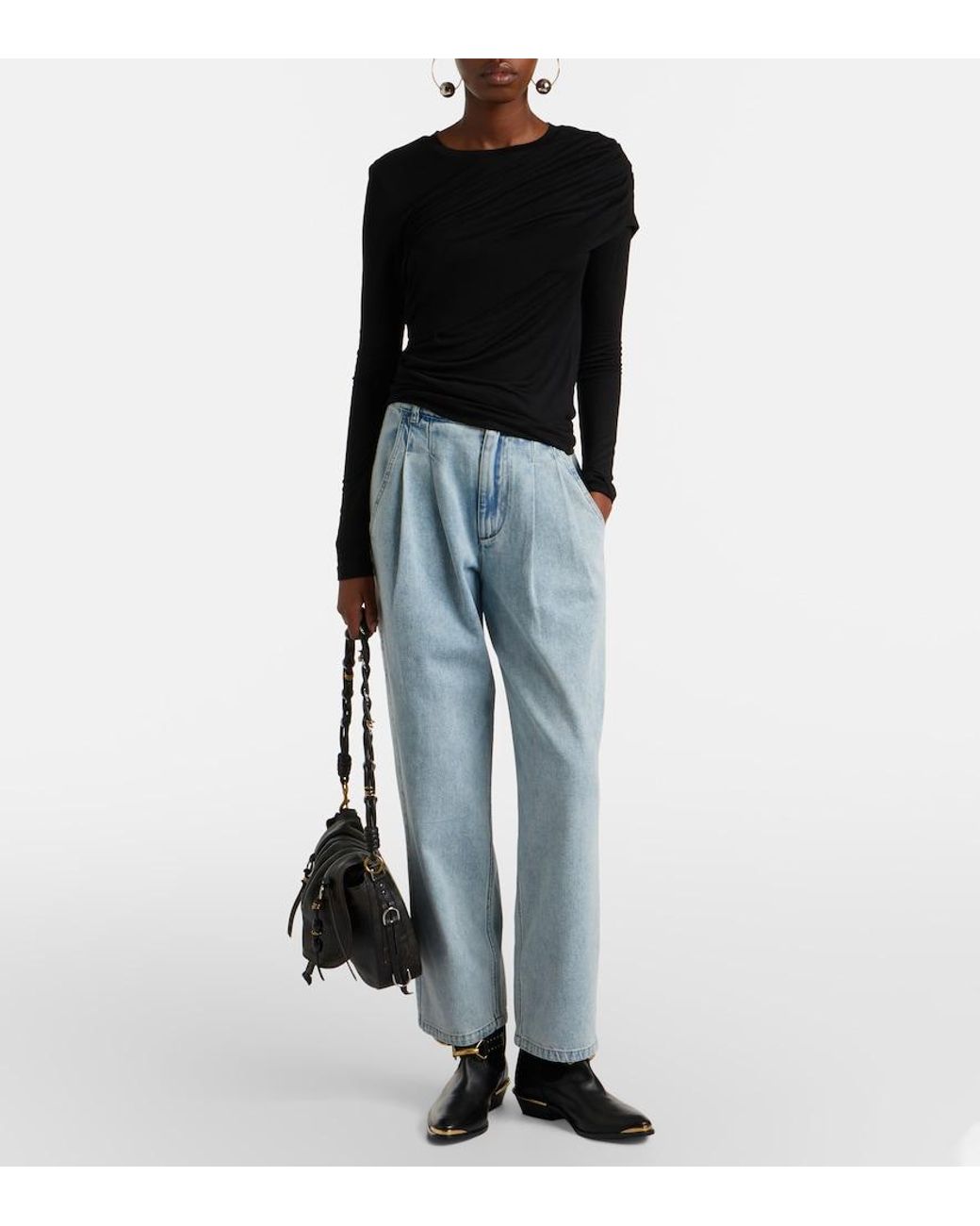 Isabel Marant Black Dressi Draped Jersey Top