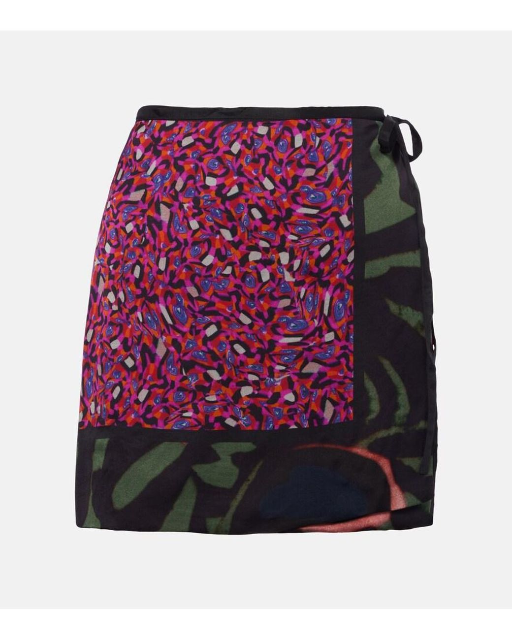 Dries Van Noten Purple Printed Wrap Skirt
