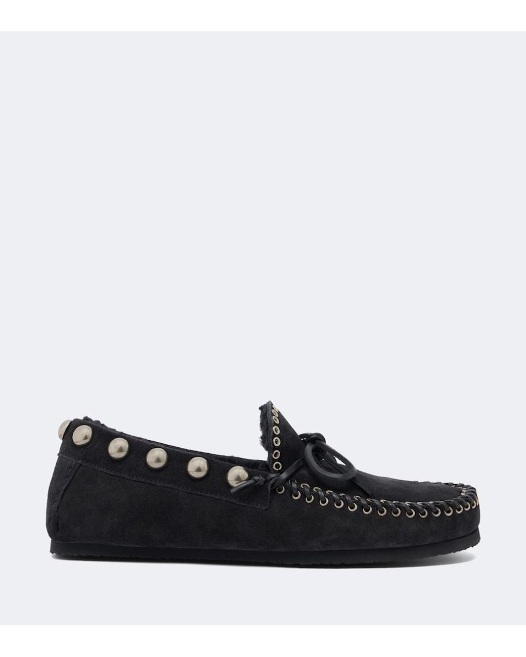 Isabel Marant Black Fitza Shearling-Lined Suede Loafers